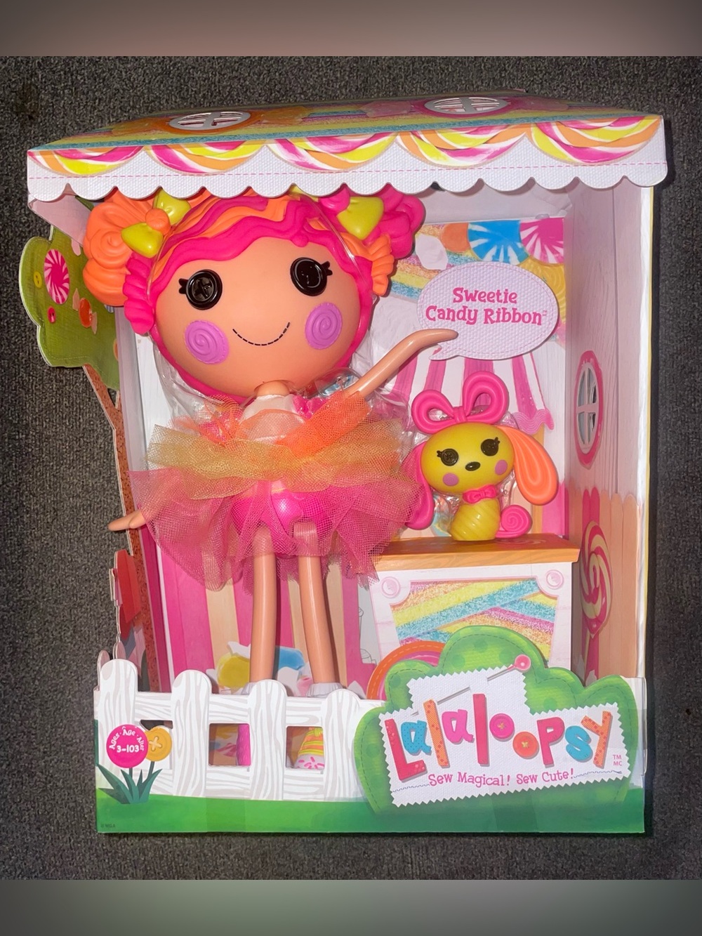 Lalaloopsy Doll Sweetie Candy Ribbon & Pet Puppy 13" Taffy Candy New in Package